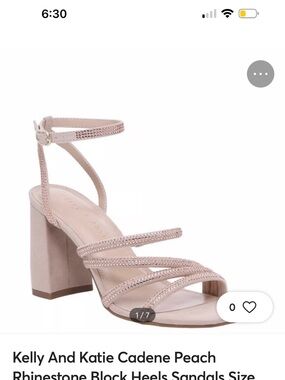 Kelly & Katie Blush Rhinestone Block Heel Sandals